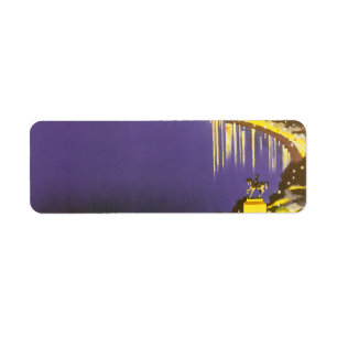 Vintage strand 's nachts in Rio De Janeiro, Brazil Etiket