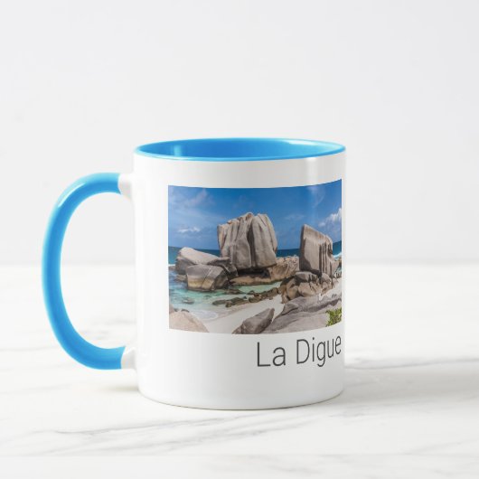 Vintage strand van de Seychellen La Digue Anse Mar Mok (Links)