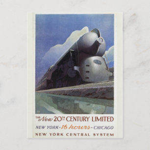 Vintage Streamline-Briefkaart voor stoomlocomotiev Briefkaart