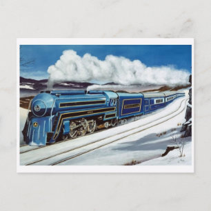 Vintage Streamline-Briefkaart voor stoomlocomotiev Briefkaart