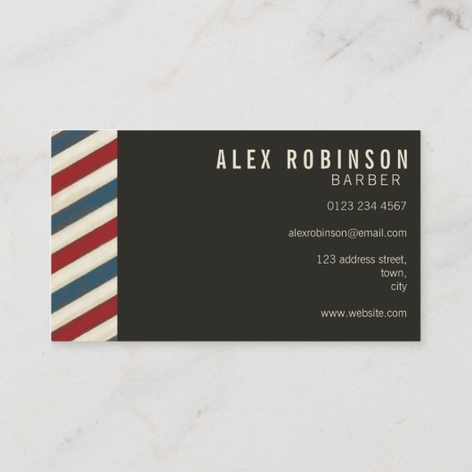 Vintage strepen visitekaartje (Achterkant)