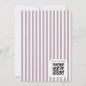 vintage stripe bow Baby Shower QR Invitation (Dos)