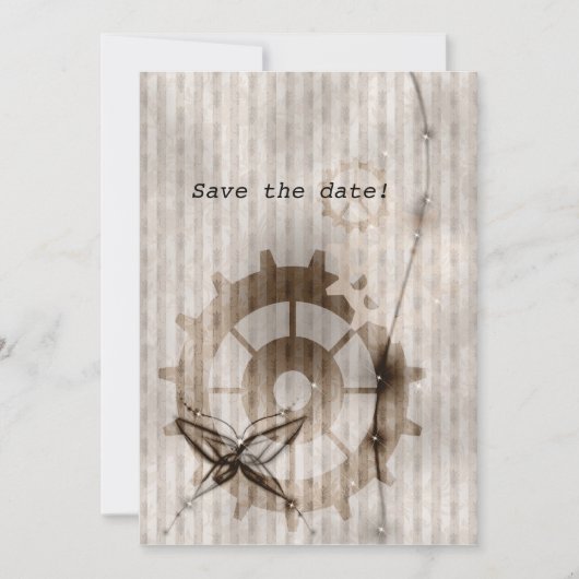 Vintage Striped Steampunk Sweet 16 invitation (Devant)