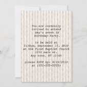 Vintage Striped Steampunk Sweet 16 invitation (Dos)
