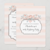 Vintage Stripes 90e anniversaire fêtes Invitations (Devant / Derrière)