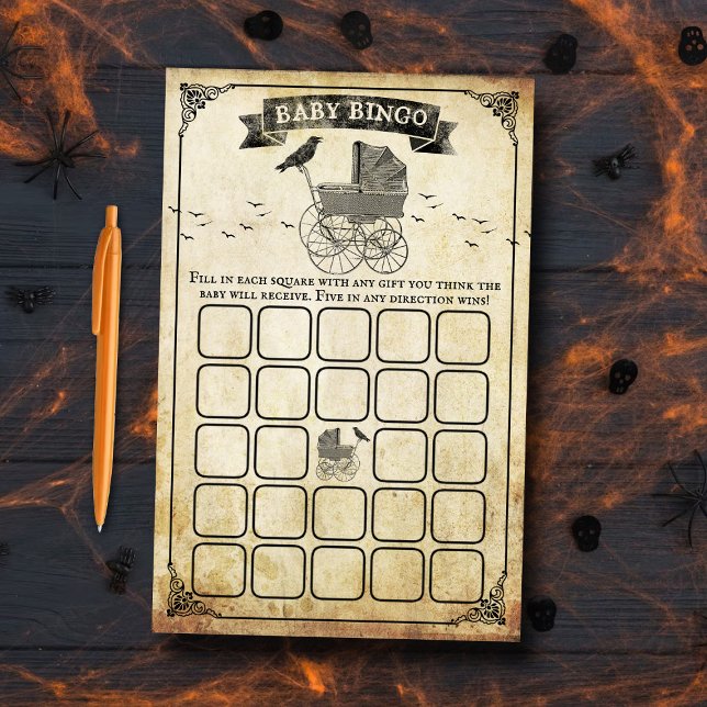Vintage Stroller Halloween Baby shower Bingo (Creator heeft geüpload)