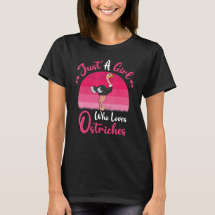 Vintage Struisvogel  Gewoon Een Meisje Dat Van Str T-shirt