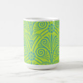Vintage style baroque Lime Green Blue Mug Cup (Centre)