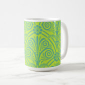 Vintage style baroque Lime Green Blue Mug Cup (Devant droit)