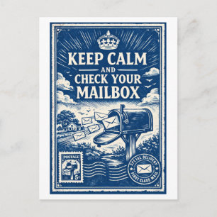 Vintage-Style "Blijf Kalme" Brievenbus Briefkaart