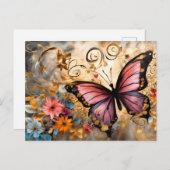Vintage Style Butterfly # 1 Briefkaart (Voorkant / Achterkant)