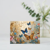 Vintage Style Butterfly # 4 Briefkaart (Staand voorkant)