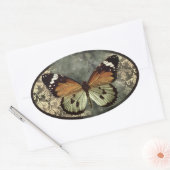 Vintage Style Butterfly Gothic Ovale Sticker (Envelop)