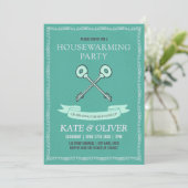 Vintage Style Keys Houseéching Party Invitation (Debout devant)