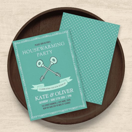Vintage Style Keys Houseéching Party Invitation