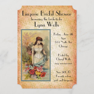 Vintage Style Lingerie Vrijgezellenfeest Kaart