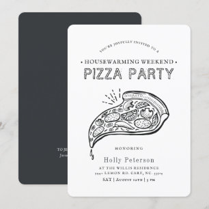 Vintage Style Pizza Feest   Inwoning Uitnodiging