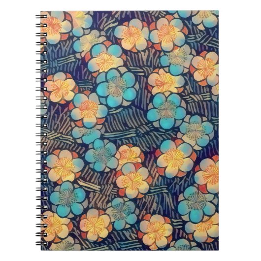 Vintage style rétro Carnet spiral floral (Devant)
