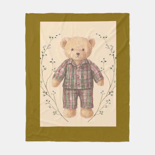 Vintage style teddy fleece blanket deken (Voorkant)