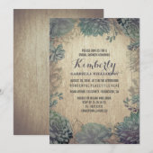 Vintage Succulenten Bruidsdouche Kaart (Voorkant / Achterkant)