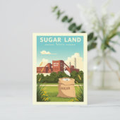 Vintage Sugar Land Texas Briefkaart (Staand voorkant)