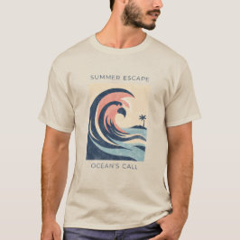 Vintage Summer Escape Ocean Wave Retro Surf Graphi T-shirt