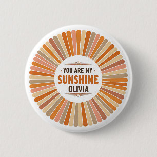 Vintage Sunburst "Je bent mijn zonneschijn" Ronde Button 5,7 Cm