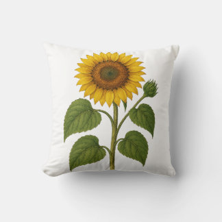 Vintage Sunflower Botanical Throw Pillow Kussen