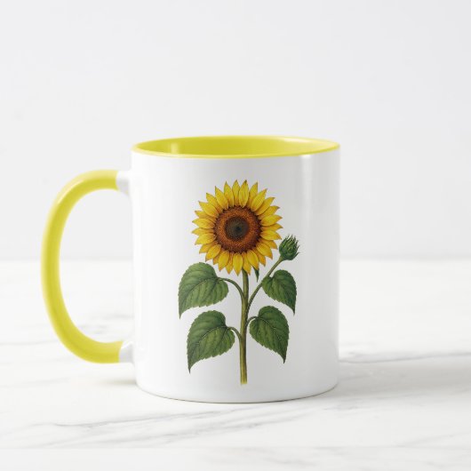 Vintage Sunflower mug w/ yellow handle, inside (Gauche)