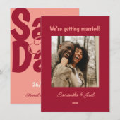 Vintage Sunset Retro Save The Date Card (Devant / Derrière)