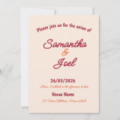 Vintage Sunset Retro Wedding Invitation Kaart (Voorkant)