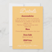 Vintage Sunset Retro Wedding Invitation Kaart (Achterkant)