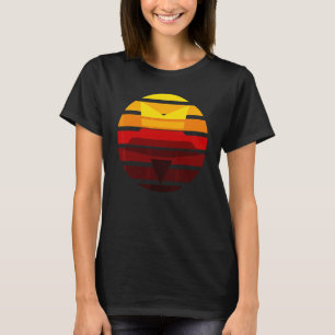 Vintage Sunset With Vintage Star Retro Abstract Ne T-shirt