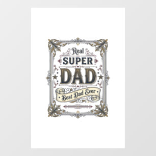 Vintage Super Dad Beste Papa Ooit Shirt Ontwerp_1 Raamsticker