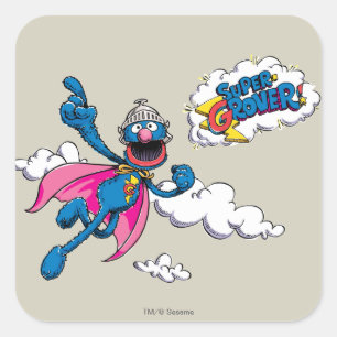 Vintage Super Grover Vierkante Sticker