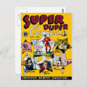 Vintage Super Hero Comic Briefkaart (Voorkant / Achterkant)