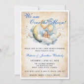 Vintage sur la lune Baby shower Invitation (Devant)