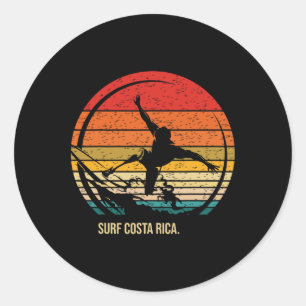 Vintage Surf Costa Rica Retro Surfer Surfen Ronde Sticker
