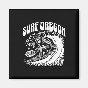 Vintage Surf Oregon Surfen Sasquatch Surfer Magneet