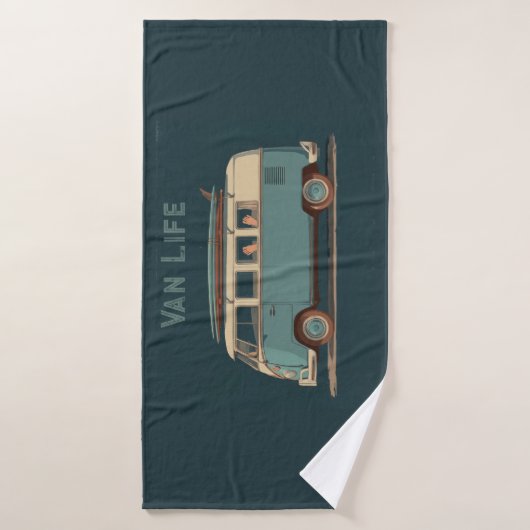 Vintage Surf Van – Retro Camper Design (Serviette de bain)