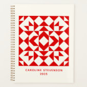 Vintage surface géométrique de Noël rouge personna (Devant)