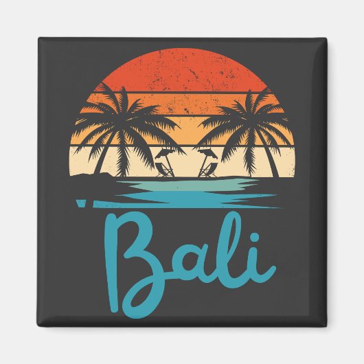 Vintage surfen Bali strand Indonesië Magneet (Voorkant)