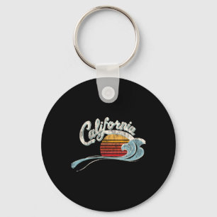Vintage Surfer - Grafische zonsondergang uit de ja Sleutelhanger