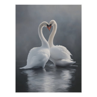Vintage Swan Art Print Perfect Poster