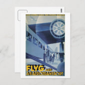 Vintage Swedish Airlines (ABA) Briefkaart (Voorkant / Achterkant)