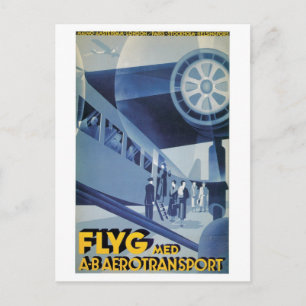 Vintage Swedish Airlines (ABA) Briefkaart