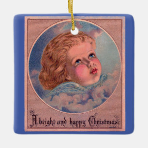 Vintage Sweet Angel Face Ceramic Ornament
