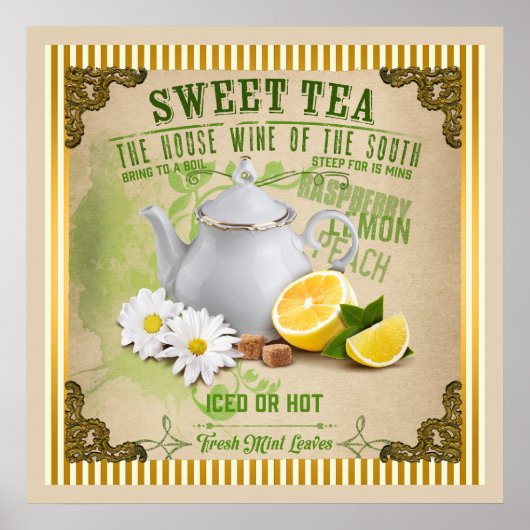 Vintage Sweet Tea Poster (Voorkant)