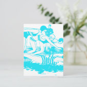 Vintage Swimwear Briefkaart (Staand voorkant)