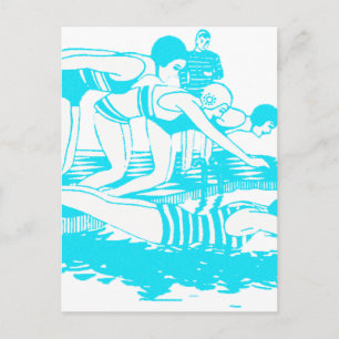 Vintage Swimwear Briefkaart